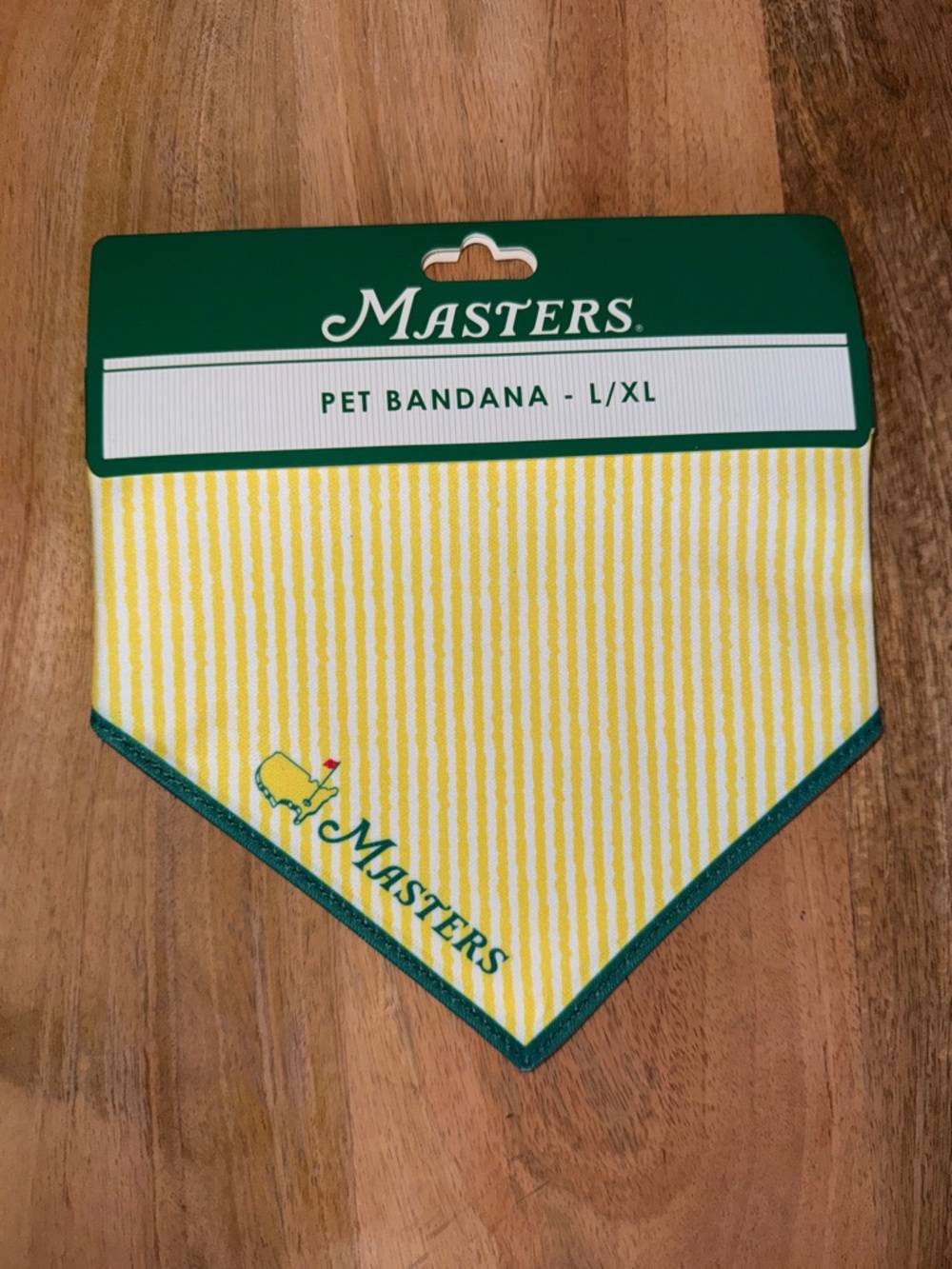 Masters 2026 Yellow Stripe Pet Bandana L/XL